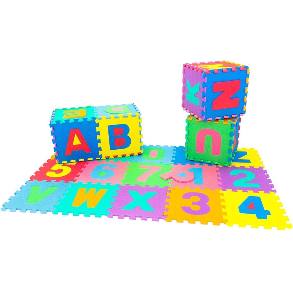 Kids Foam Puzzle Floor Play Mat with Numbers & Alphabet